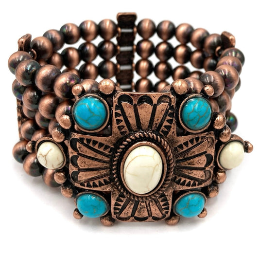 Trophy Buckle Chunky Beaded Bracelet