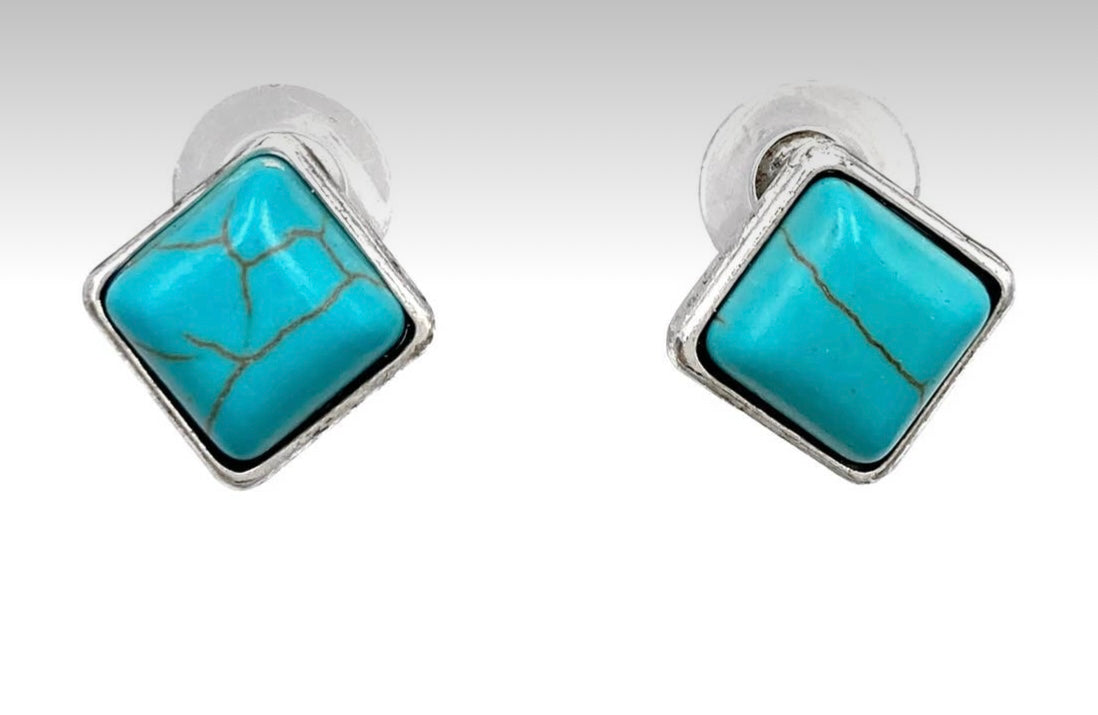 Turquoise Square Stud Earrings